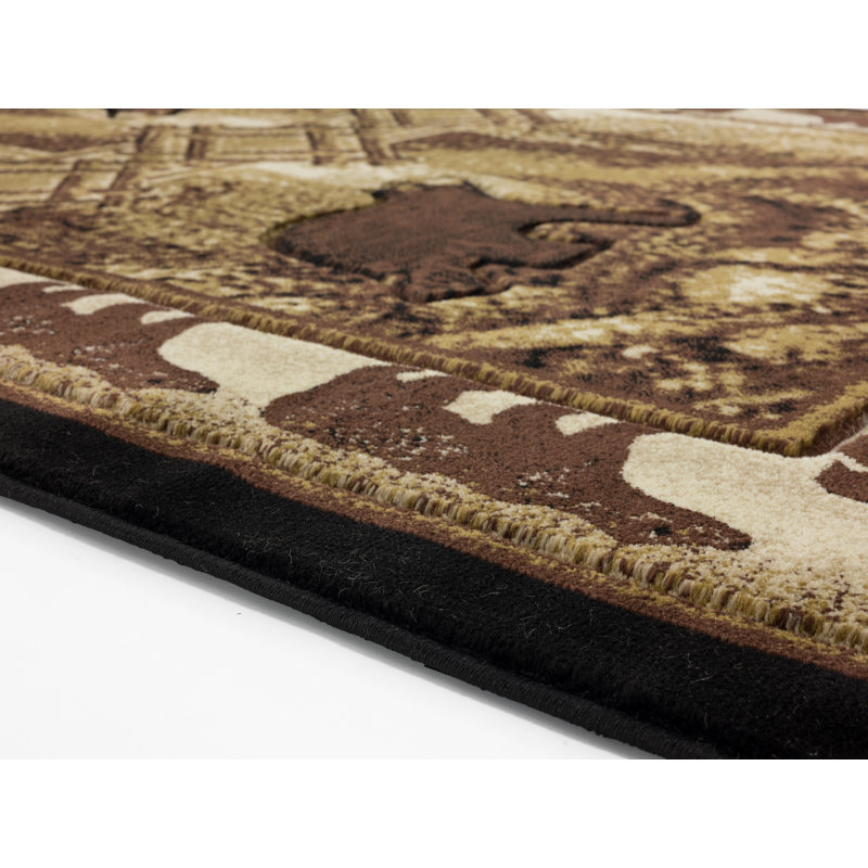 Tapis brun / beige Kaul, Rectangle 3 pi 9 po x 5 pi 9 po