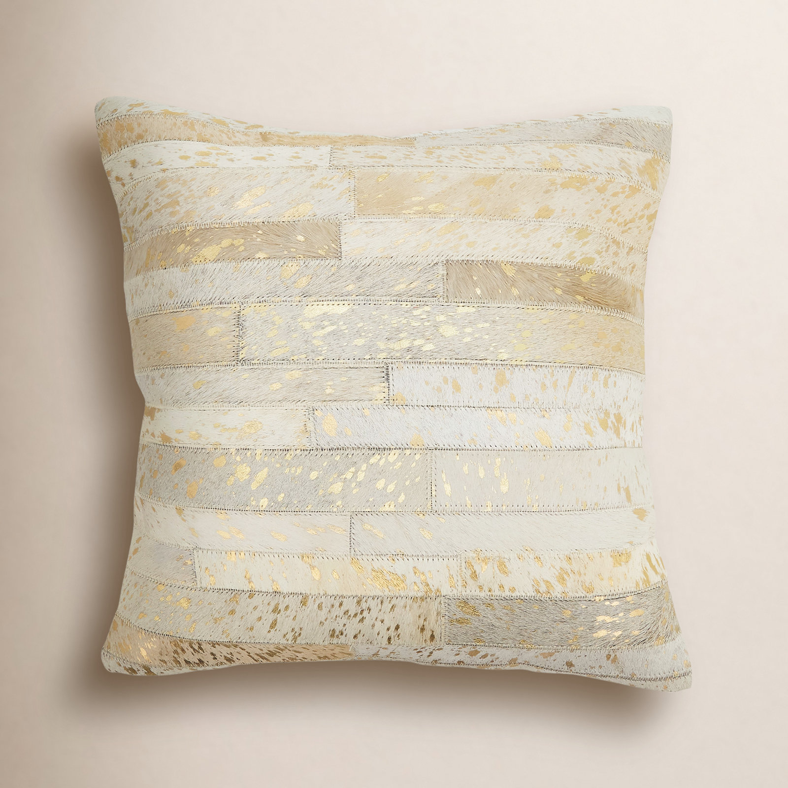 Ilara 16" x 16" Pillow Cover, Ivory/Gold