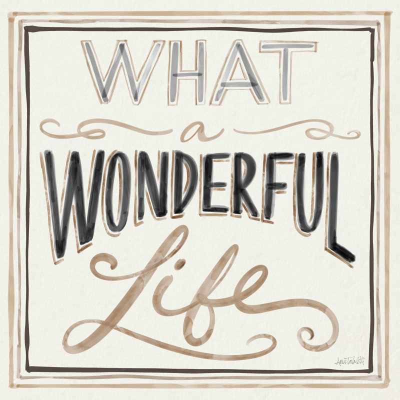 Wonderful Life I, H 12 po x l 12 po, Non, Cadre flottant blanc