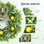 Couronne de citron de 20 po pour la porte d'entrée, couronne de printemps artificielle d'été avec feuilles d'oreille en agneau et nœud à carreaux pour fenêtre de porche décor de ferme de cuisine