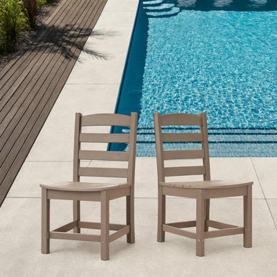 Chaises d'extérieur sans accoudoirs - ensemble de 2 matériaux Hdpe