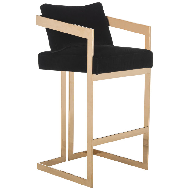 Upholstered Stool, Black