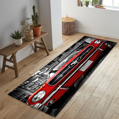 Tapis non tissé doux au toucher avec motif de feuilles tropicales, parfait pour une utilisation à l'intérieur dans la chambre à coucher ou le bureau