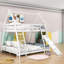 Lit superposé simple en bois avec rampe d'escalade et filets d'escalade Chaudhry-2109917604