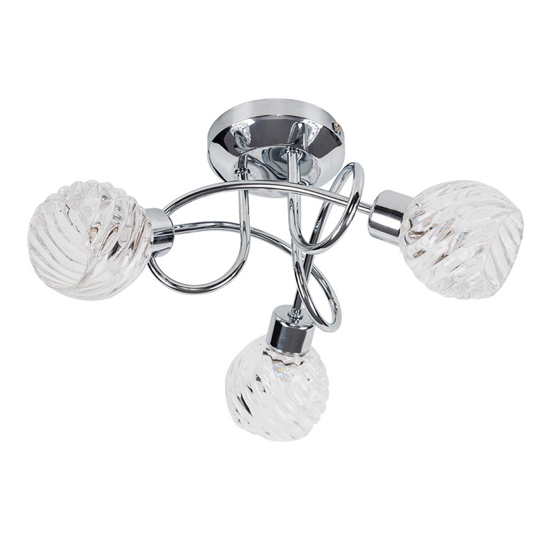 Donelson Glass Semi Flush Mount, 3000K Cool White