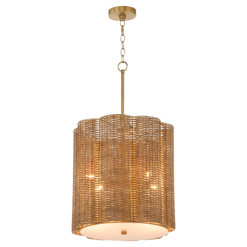 Boracay 4 - Light Chandelier, Aged Brass, Brown