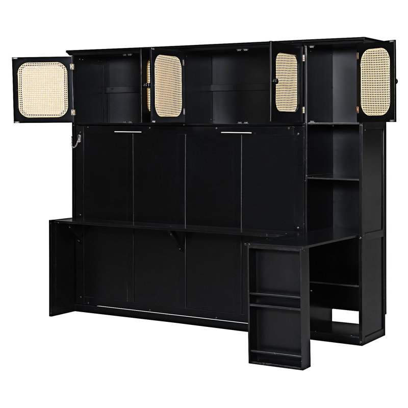 Lit escamotable mural avec bureau et armoires