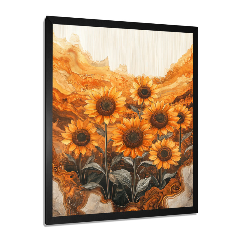 Druann - Floral Wall Art Prints, Noir, noir, noir, noir, H 20 po x l 12 po, Reproduction encadrée d'une seule photo