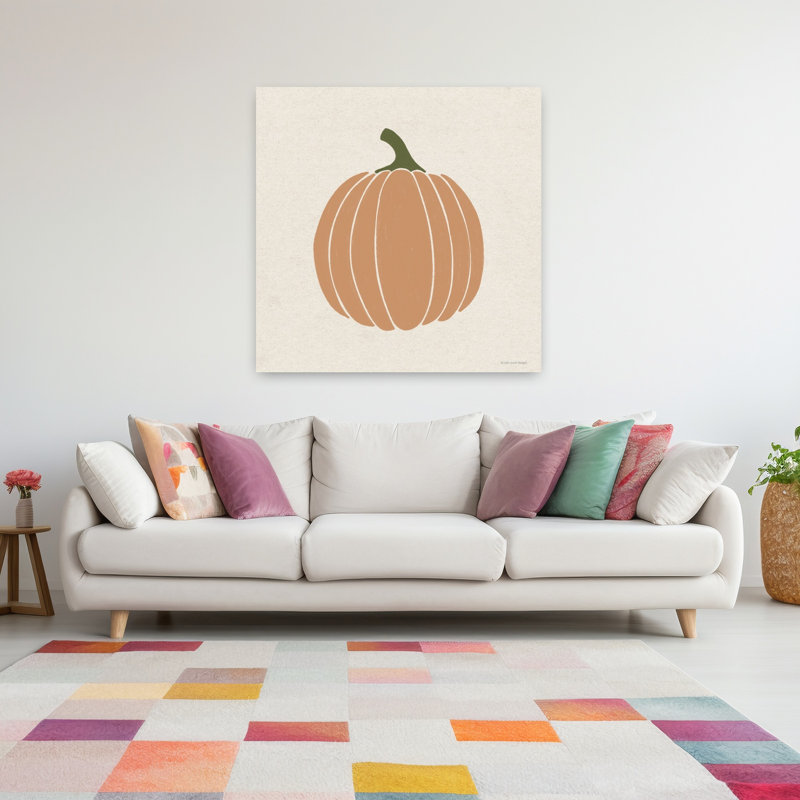 Art contemporain citrouille d'automne, H 48 po x l 48 po