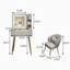 Meuble-lavabo gris clair 23,62 po avec miroir et tabouret