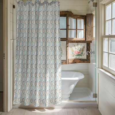 Motif bleu - Rideau de douche Premium