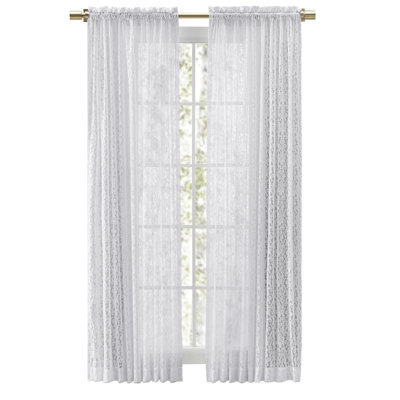 Elainah Premium Lace Semi-Sheer Rod Pocket Curtain Panel