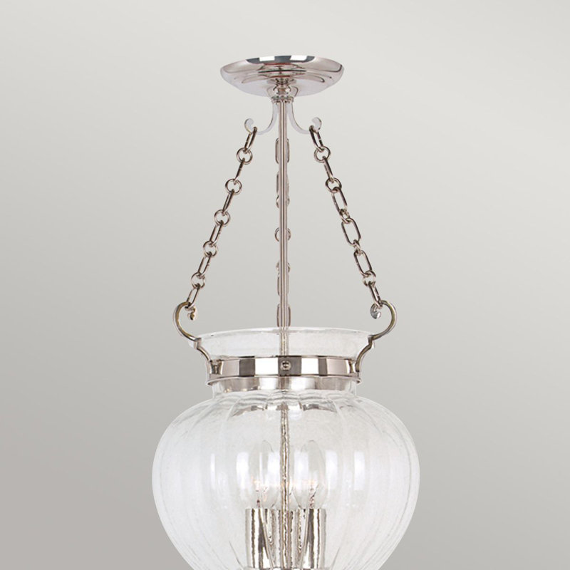 Duluth 3 - Light Urn Pendant, Polished Nickel, 49 cm H x 43 cm W x 34 cm D