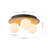 3 - Light Frosted Glass Wooden Round Semi Flush Mount