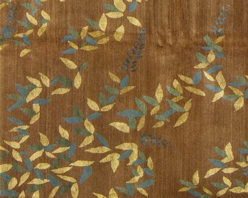 Floral Area Rug in Blue/Brown, Rectangle 3' x 5'