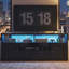 Meuble télé moderne noir de 65 po avec lumières DEL, station de charge et rangement-1575426798