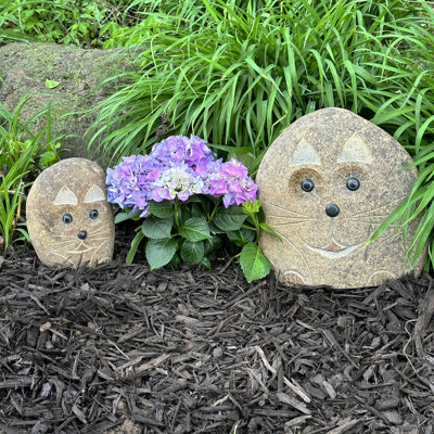 Rondee Cat Weather Resistant Stone Garden Statue