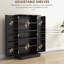 Organisateur de garde-manger 41 po, 12 étagères de porte, 5 tablettes réglables, noir, rangez vos tasses à café, étagère de cuisine, portes doubles, 5, réglables, noir pour le rangement de la batterie de cuisine