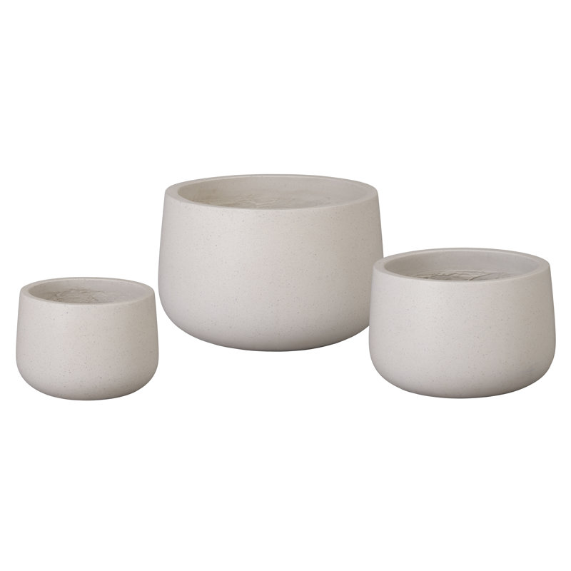 POT DE FLEURS OPUS S / 3, GRIS 10,12,5,16 po, Blanc