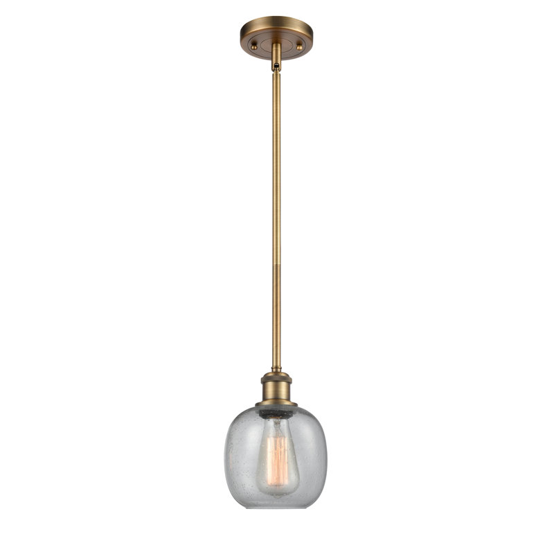 Luminaire suspendu sphérique 1 lumière Carlucci, Grainé, Ampoule DEL 6 watts Vinage, Laiton brossé