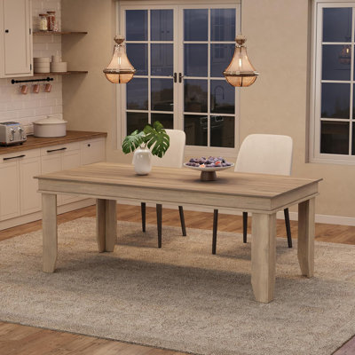 Farmhouse Dining Table for 6-8 , 71''Long Kitchen Tables with Wooden Sturdy Frame, Large Rectangular Dinner Table for Home