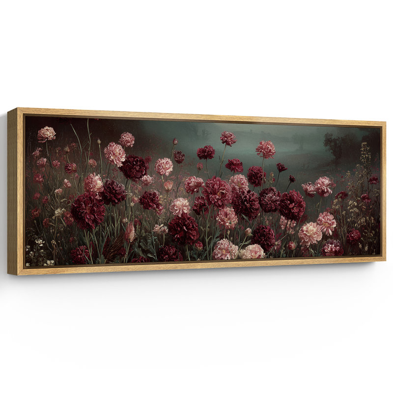 Impression sur toile encadrée très sombre Moody, Cadre naturel flottant, H 20 po x l 60 po x P 1,5 po