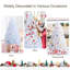 Arbre de Noël artificiel en PVC avec extrémités de branches irisées et base en métal, blanc-1544893930