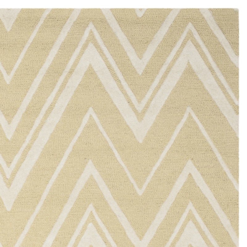 Sanyla Hand Tufted Wool Chevron Rug, Rectangle 2' x 3'