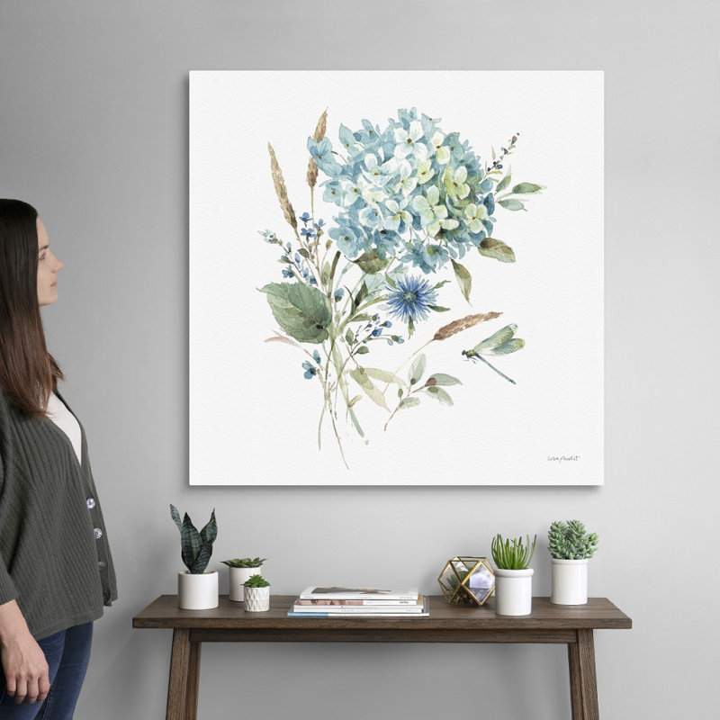 «Bohemian Blue 03 on White» par Lisa Audit - reproduction d'art, H 36 po x l 36 po x P 1,25 po, Toile tendue