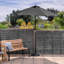 Wooden Garden Parasol & Base - 2.7m-62410664-62410669
