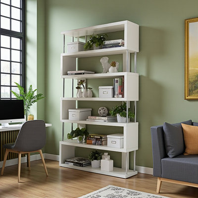 Bibliothèque moderne à six tablettes Deeter
