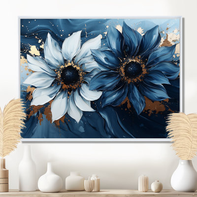 Domynique abstrait aquarelle minuit tournesols beauté I - tournesols, art mural
