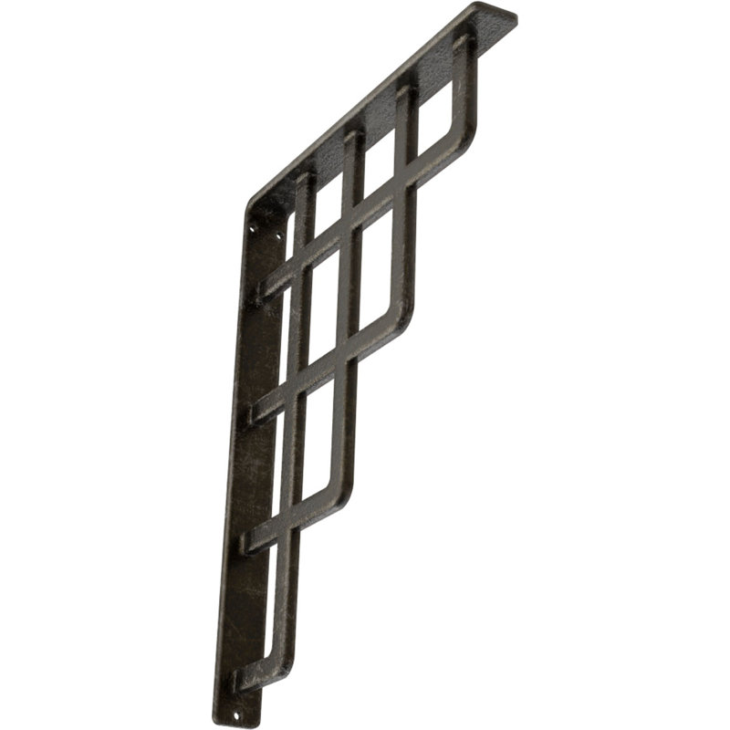Support en fer forgé Diane, Argenté antique chaleureux, H 15 po x l 1,5 po x p 12 po