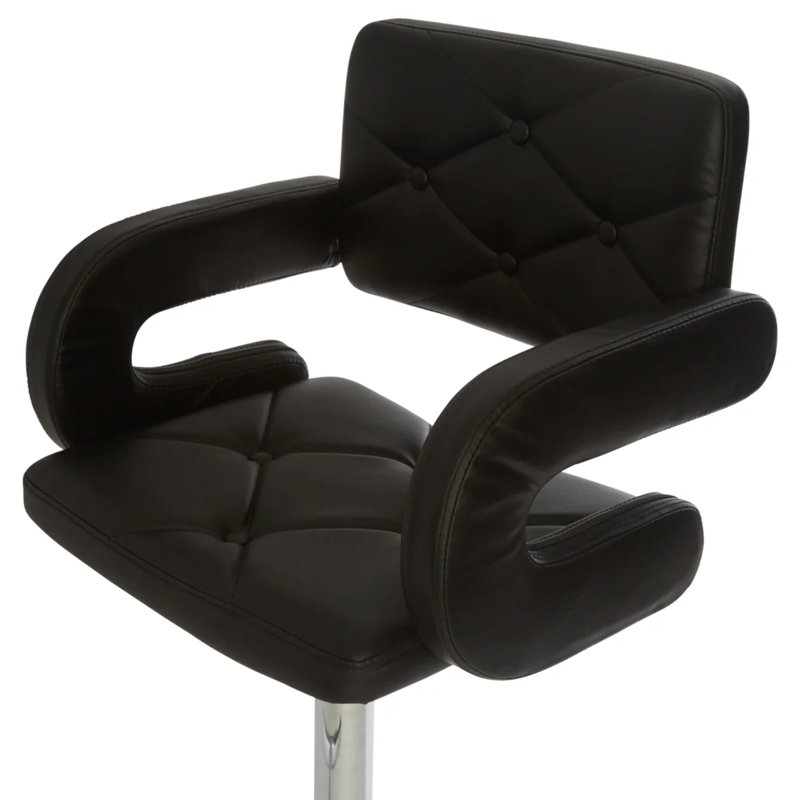 Tabouret de coiffeuse capitonné à losanges avec siège pivotant à 360 degrés Vera