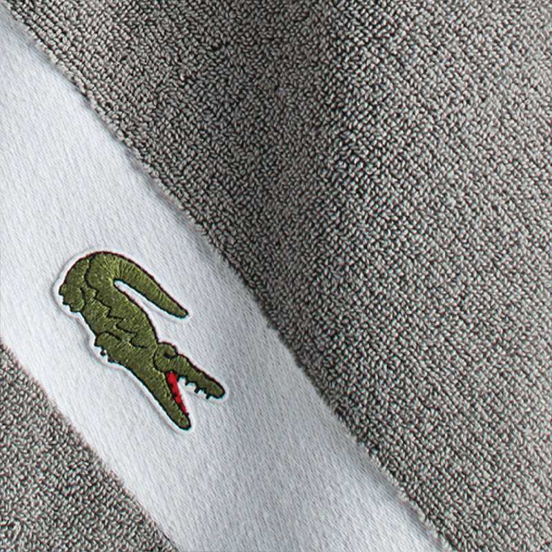 Lacoste Sports Stripe 6-Piece Towel Set, 100% Supima Cotton, Soft Absorbent Quick-Dry Towels, 2 Bath Towels, 2 Hand Towels, 2 Washcloths, Meteorite