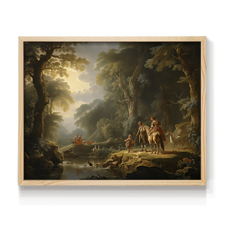 Faune - XIXème - Reproduction encadrée - Restickable, Naturel, H 22 po x l 28 po