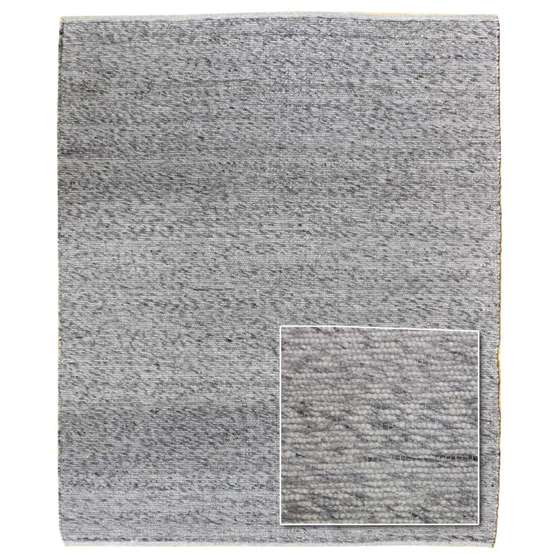 Twirl Wool Area Rug in Gray, Rectangle 8' x 10', 72