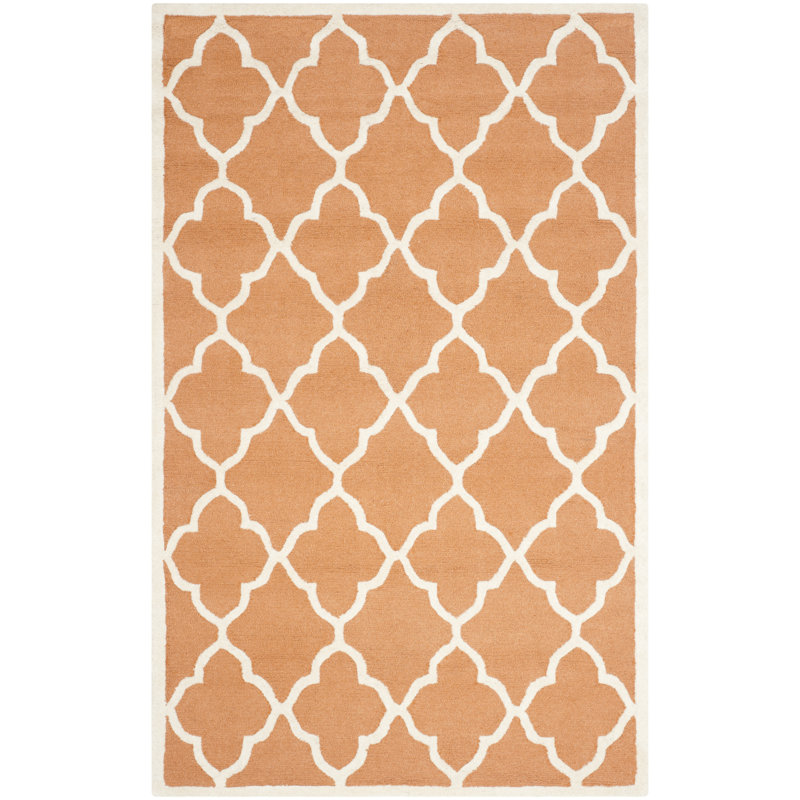 Roan Geometric Wool Hand Woven Area Rug, Rectangle 152 x 244 cm