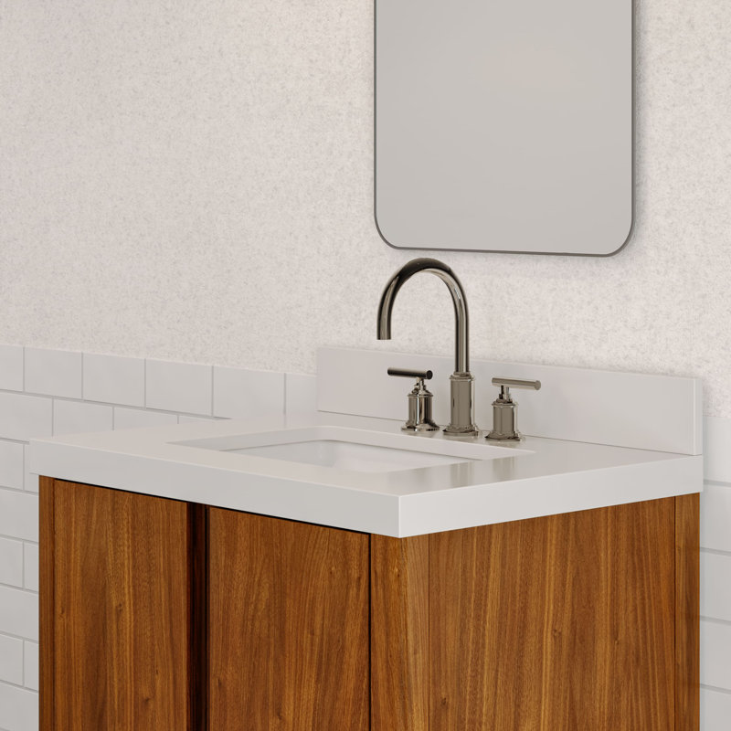 Sequoia 30 In. Single Sink Whitebrook Engineered Marble Countertop Bath Vanity With Faucet, Noir Juglans, Gold