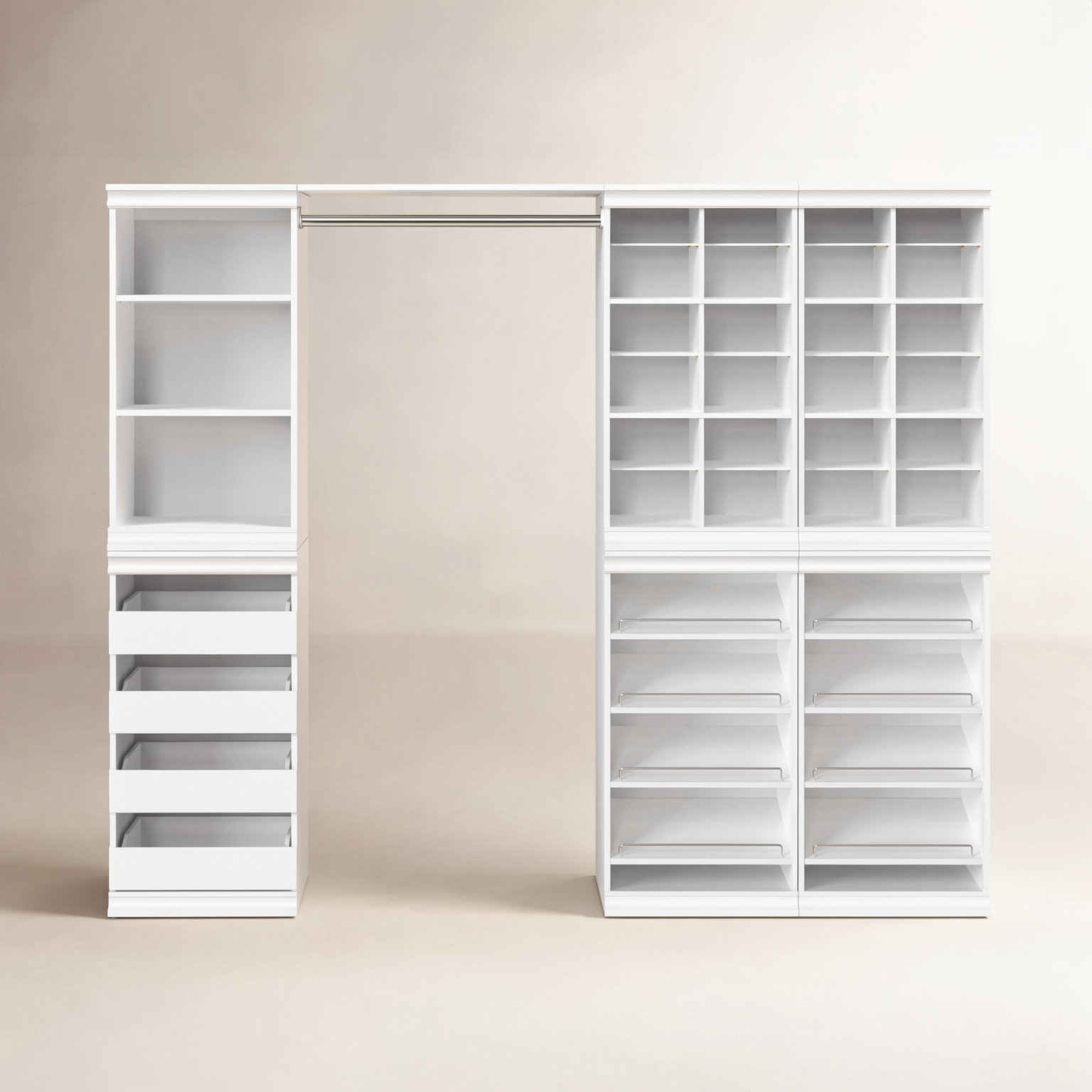 Modular Storage Closet System Starter Kit, White