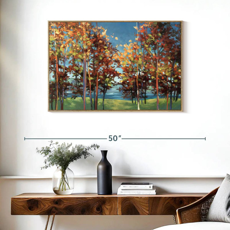 Kaléidoscope, Cadre flottant en bois naturel, 37 po x 25 po