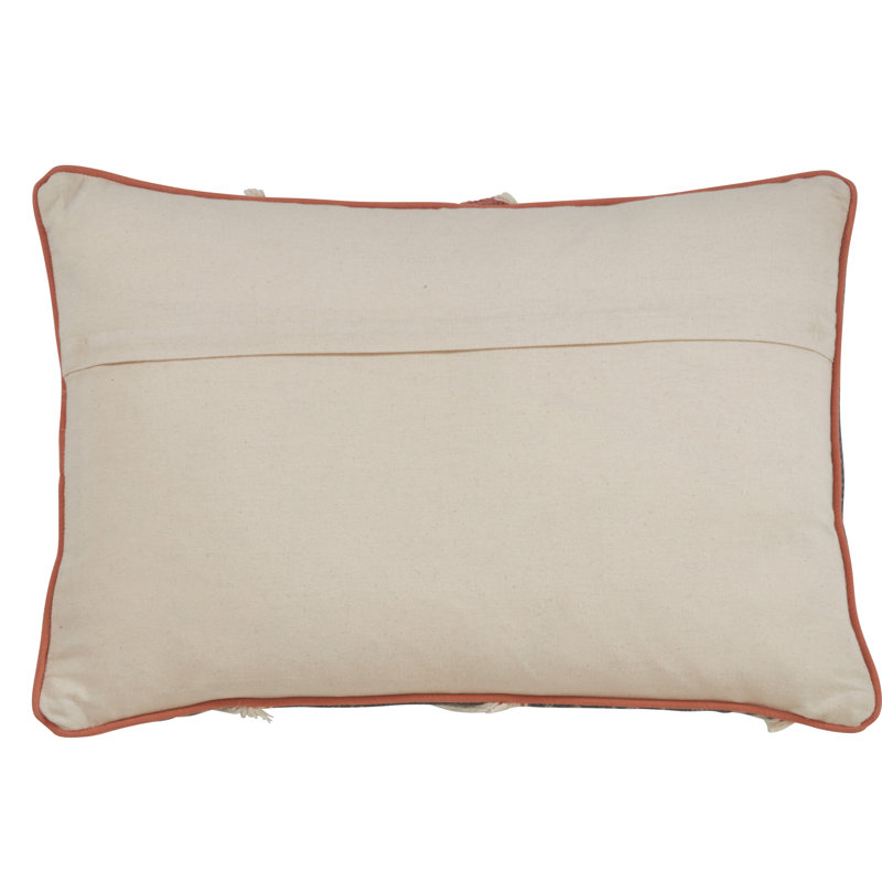 Blue Cotton Embroidered Block Print Throw Pillow Cover