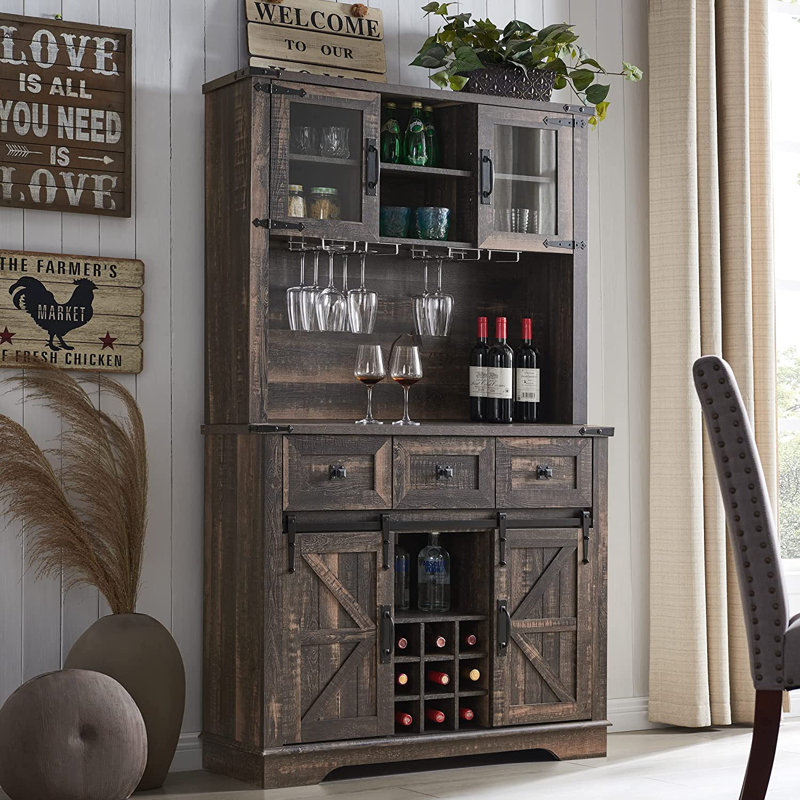 Bar en bois manufacturé Kymbella , Chêne rustique foncé