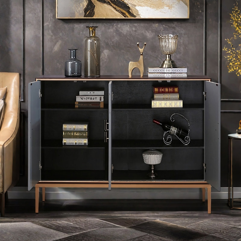 Light Luxury Wooden Rectangular Accent Cabinet