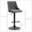 Ensemble de 2 tabourets de bar à hauteur de comptoir, tabourets pivotants réglables en hauteur avec repose-pieds et dossier capitonné, chaises de bar en tissu de lin, gris foncé
