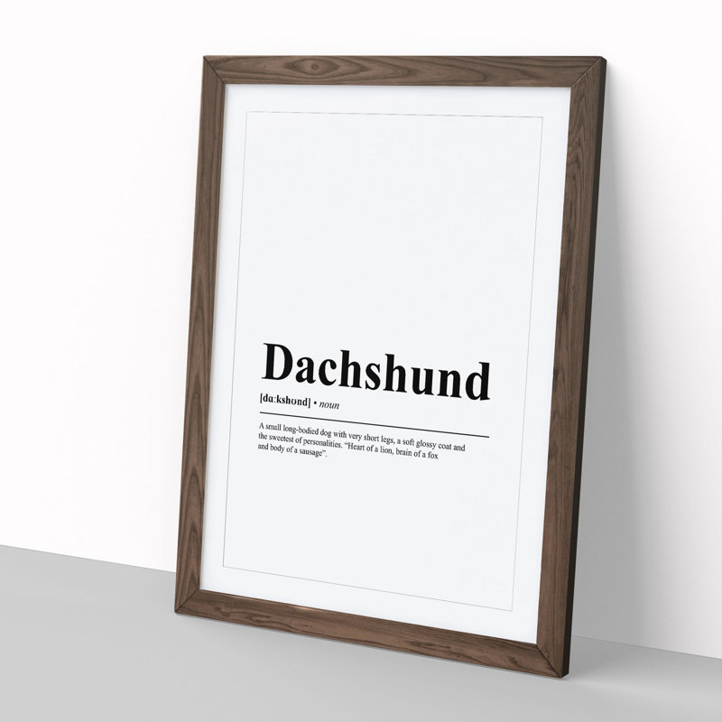Dictionary Dachshund - Framed Print, Walnut, 36cm H x 27cm W x 2cm D