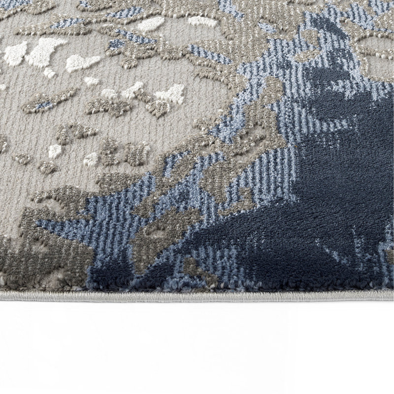 Casual, Contemporary, Modern, Abstract, Textured, High-Low Cut Pile 9'3" X 12' Rectangle Area Rug