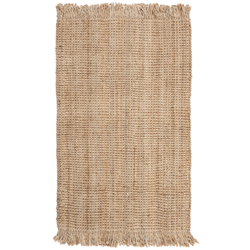 Heathfield Natural Hand-Knotted Brown Rug, Rectangle 4' x 6'