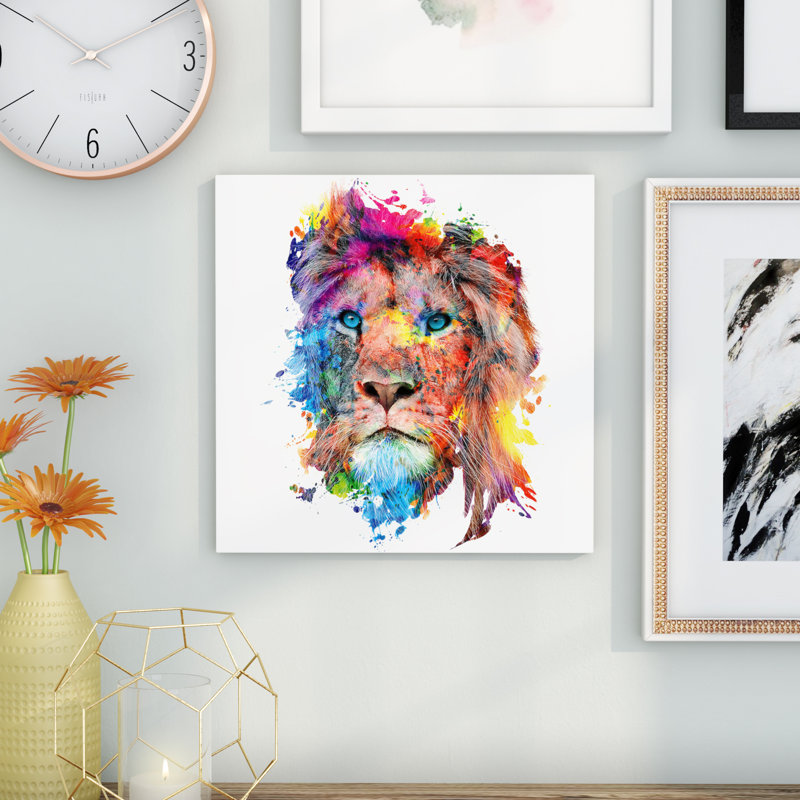 «Lion», impression sur toile, H 12 po x l 12 po x P 0,75 po, Toile tendue