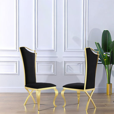 Chaise d'appoint en velours noir Hudayfi